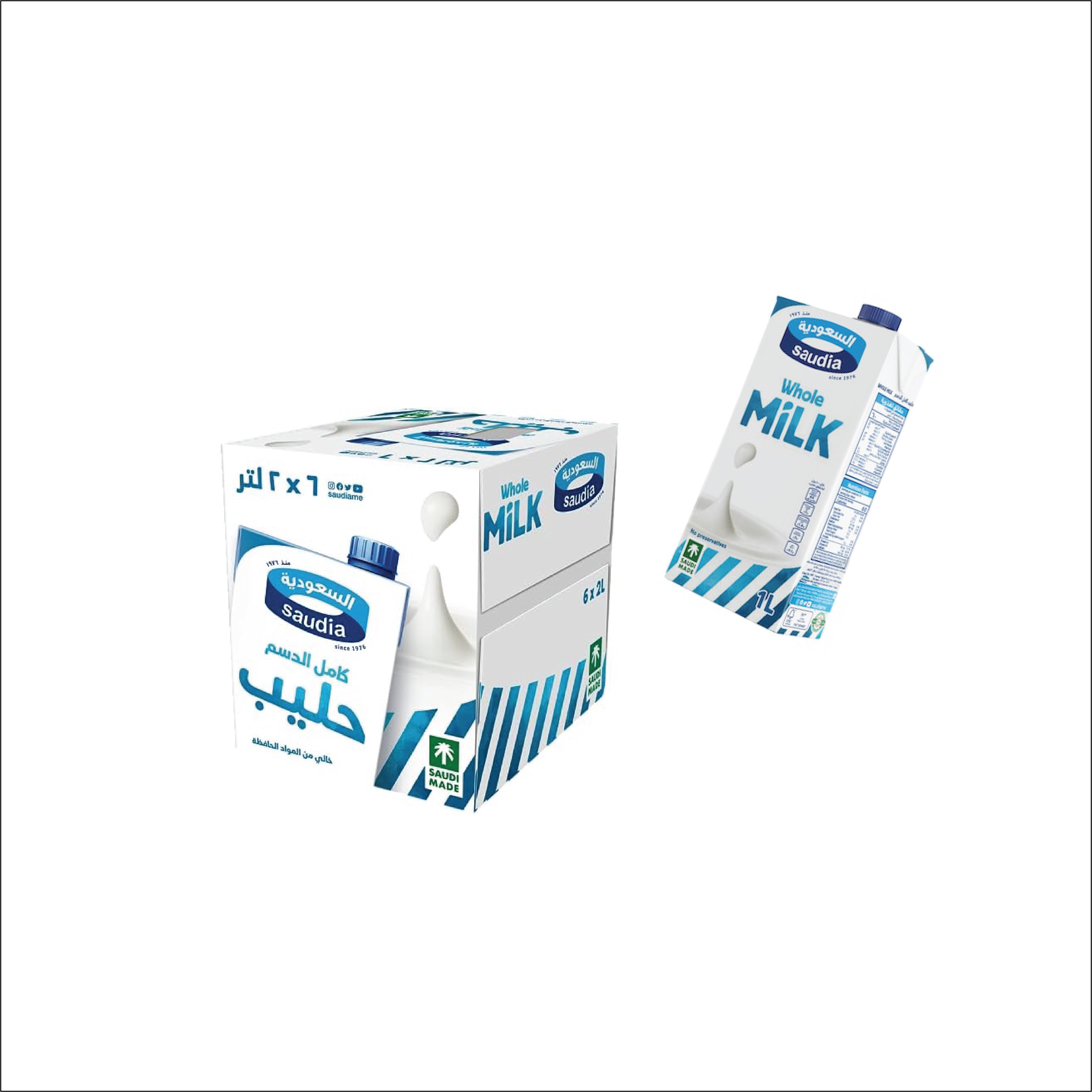 Saudia Whole Milk – 1L